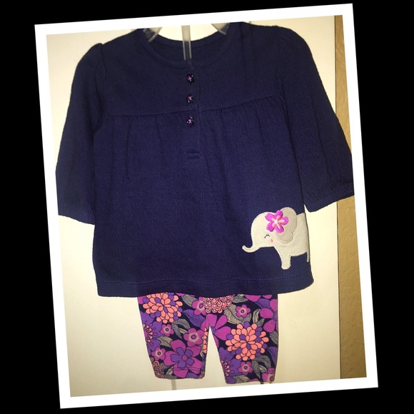 Carter's Other - •Carters 3m baby girl 2pc. Outfit🐘EUC🐘